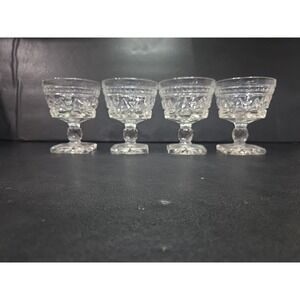 Indiana Glass Park Lane Clear Champagne Glasses, Colony Sherbet Glasses Set of 4